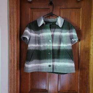 Gray, black, and white Striped Women's jacket